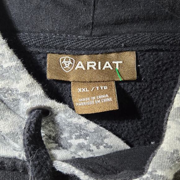 Ariat Patriot Pullover Hoodie in Black Digital Camo Men's Size XXL - Picture 3 of 6